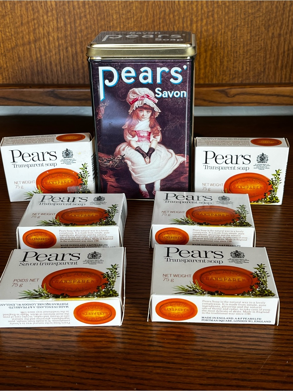 Pears Soap original formula  With ROSIN app by the queen London 6x 75g Gift tin